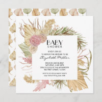 Brunch Bubbly Boho Leaves Baby Shower