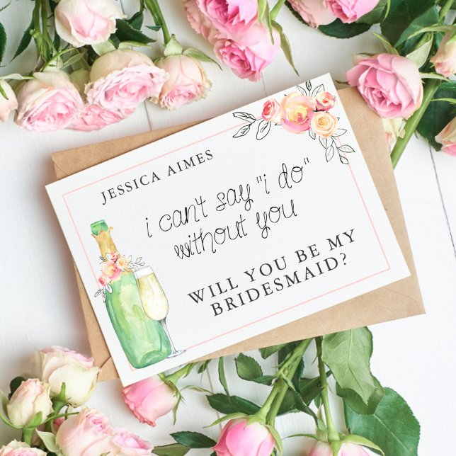 Brunch & Bubbly Bridal Brunch Bridesmaid Card (Creator Uploaded)