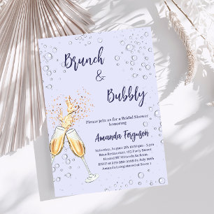 Brunch Bubbly Bridal Shower cheers lavender violet Invitation