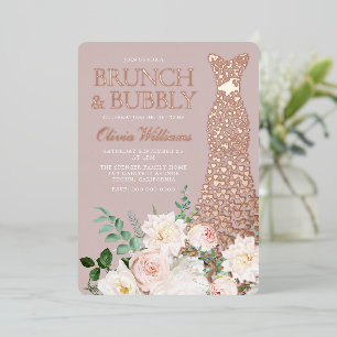 Brunch & Bubbly Bridal Shower Dress Rose Gold 