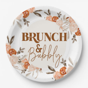 Brunch & Bubbly, Bridal Shower, Floral Bridal Paper Plate