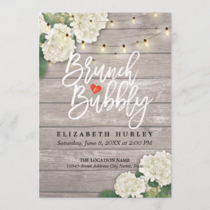 Brunch & Bubbly Bridal Shower Floral String Lights Invitation