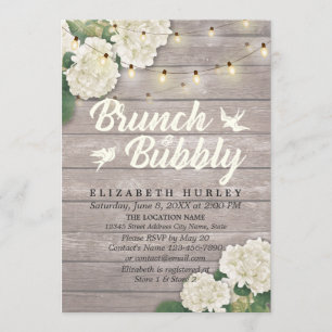 Brunch & Bubbly Bridal Shower Floral String Lights Invitation
