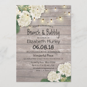 Brunch & Bubbly Bridal Shower Floral String Lights Invitation