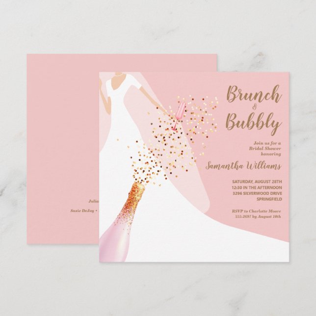 Brunch Bubbly Bridal Shower Invitation (Front/Back)