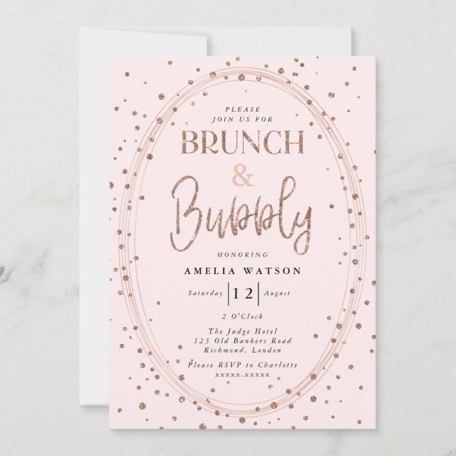 Brunch & Bubbly Bridal Shower Invitation (Front)