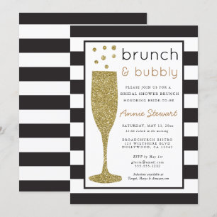 Brunch & Bubbly Bridal Shower Invitation Glitter