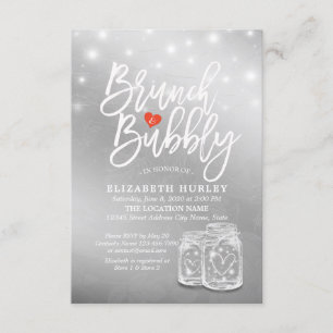 Brunch Bubbly Bridal Shower Mason Jar String Light Invitation