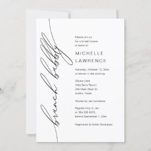 Brunch Bubbly, Bridal Shower Party Celebration Invitation