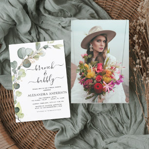 Brunch & Bubbly Bridal Shower Photo Eucalyptus Invitation