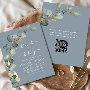 Brunch & Bubbly Bridal Shower QR Code Invitation