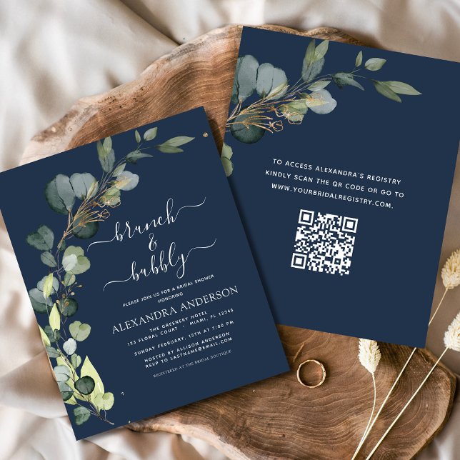 Brunch & Bubbly Bridal Shower QR Code Invitation Flyer (Creator Uploaded)