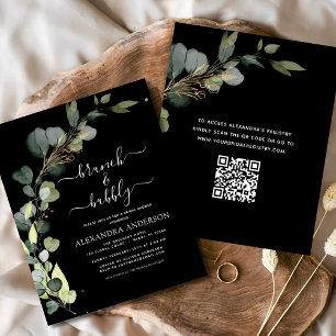 Brunch & Bubbly Bridal Shower QR Code Invitation Flyer