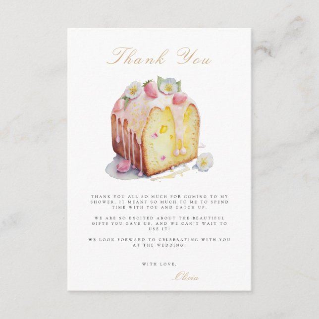 Brunch & Bubbly Bridal Shower Thank You Card (Front)