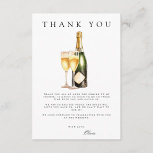 Brunch & Bubbly Bridal Shower Thank You Card