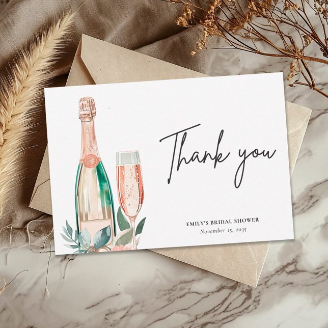 Brunch & Bubbly Bridal Shower Thank You Card (Creator Uploaded)
