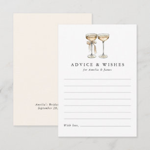 Brunch & Bubbly Champagne Bridal Shower Advice Card