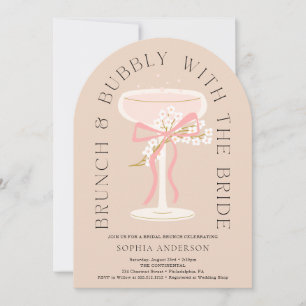 Brunch Bubbly Champagne Bridal Shower Arch Invite
