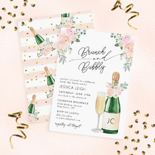 Brunch & Bubbly Champagne Bridal Shower Invitation