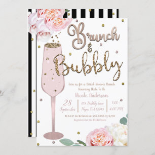 Brunch & Bubbly Champagne Mimosa Bridal Shower Inv Invitation