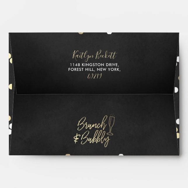 Brunch & Bubbly Confetti Bridal Shower Envelope (Back (Top Flap))