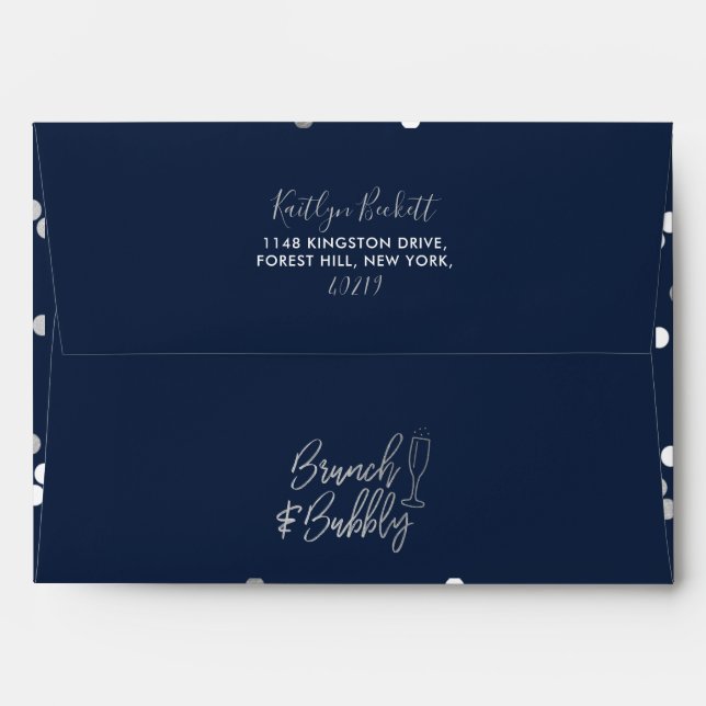 Brunch & Bubbly Confetti Bridal Shower Envelope (Back (Top Flap))