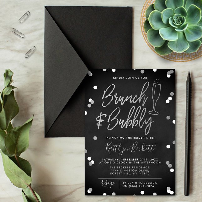 Brunch & Bubbly Confetti Bridal Shower Invitation (Creator Uploaded)