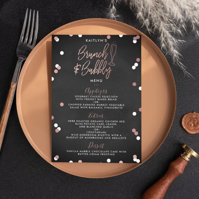 Brunch & Bubbly Confetti Bridal Shower Menu (Creator Uploaded)