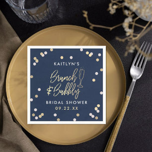 Brunch & Bubbly Confetti Bridal Shower Napkin