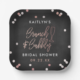 Brunch & Bubbly Confetti Bridal Shower Paper Plate