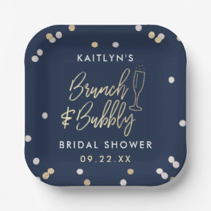 Brunch & Bubbly Confetti Bridal Shower Paper Plate