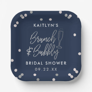 Brunch & Bubbly Confetti Bridal Shower Paper Plate