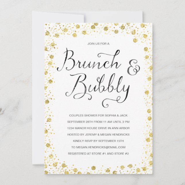 Brunch & Bubbly | Couples Shower Invite (Front)