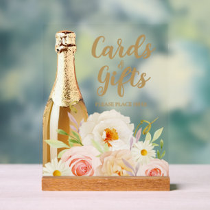 Brunch & Bubbly Floral Bridal Shower Cards & Gifts Acrylic Sign