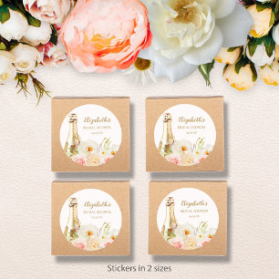 Brunch & Bubbly Floral Bridal Shower Classic Round Sticker