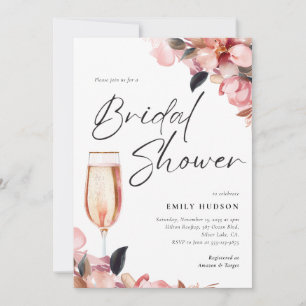 Brunch & Bubbly Floral Bridal Shower Invitation