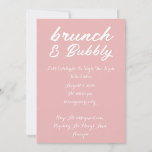 BRUNCH & BUBBLY PINKBRIDAL SHOWER INVITATION PINK 