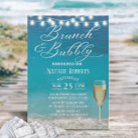 Brunch & Bubbly Summer Beach Bridal Shower Invitation<br><div class="desc">Brunch & Bubbly Baby's Breath Floral Summer Beach Bridal Shower Invitations.</div>