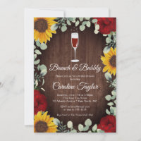 Brunch Bubbly Sunflowers Roses Wine Bridal Shower