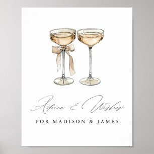 Brunch & Bubbly Watercolor Champagne Bridal Shower Poster