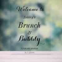 Brunch Bubbly Welcome Black White 
