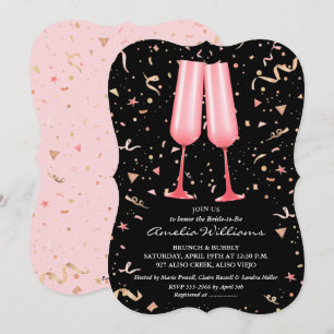 Brunch Champagne Bridal Shower Invitations
