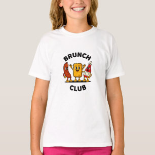 Brunch Club Retro Cartoon Food Fun Design T-Shirt