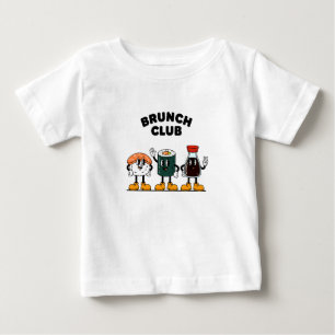 Brunch Club Retro Sushi & Soy Sauce Cartoon Fun Baby T-Shirt