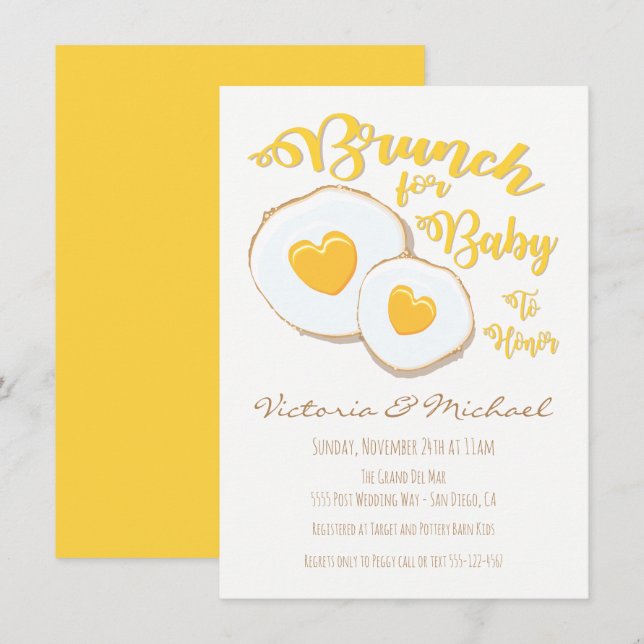 Brunch for Baby Shower Invitations (Front/Back)