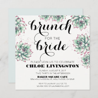 Brunch for the Bride Succulent Shower Invitation