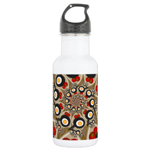 Brunch Fractal Art Funny Food, Tomatoes, Eggs 532 Ml Water Bottle