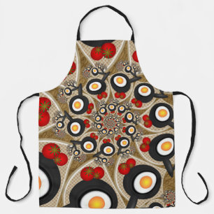 Brunch Fractal Art Funny Food, Tomatoes, Eggs Apron