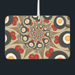 Brunch Fractal Art Funny Food, Tomatoes, Eggs Car Air Freshener<br><div class="desc">Cool and unique fractal art fantasy, 
funny modern abstract pans,  tomatoes and eggs.
Design for your decorative unusual food air freshener and more.</div>