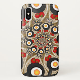 Brunch Fractal Art Funny Food, Tomatoes, Eggs iPhone XS Case